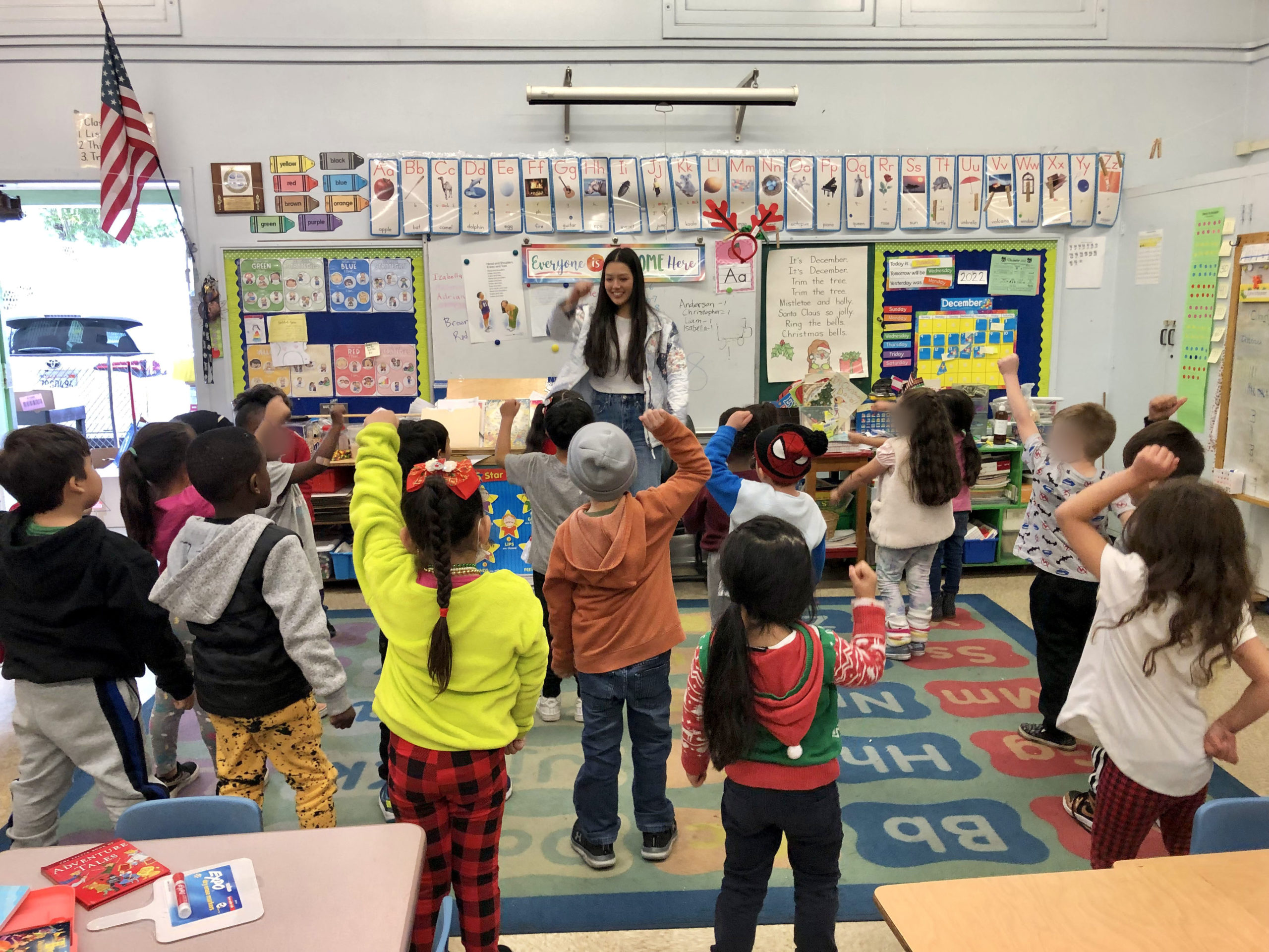 December 2022, Alexis engages TK students with an entertaining hip-hop dance at an LAUSD elementary school